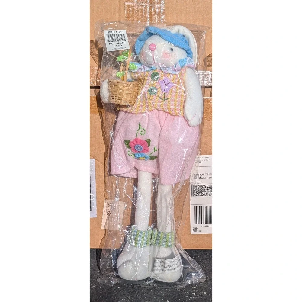 Set of 4 Easter Bunny Dolls‎ Cottagecore Farmhouse Spring Decor Rabbits Shelfsit